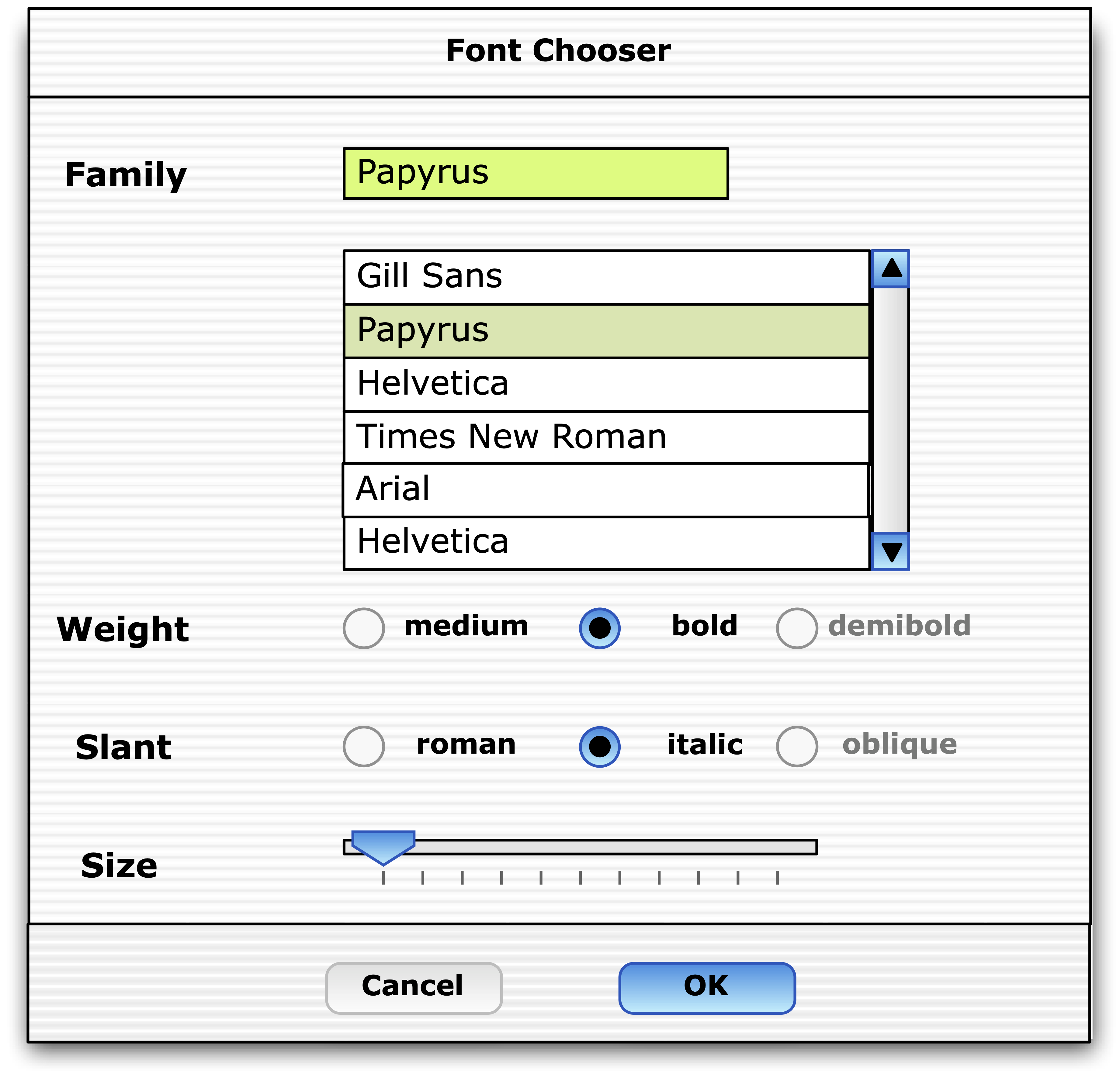 mediator font chooser